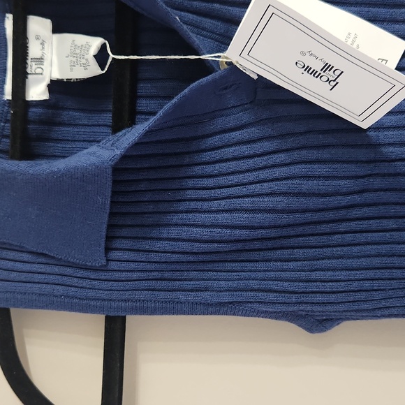 Navy Ribbed Polo Tank Top - Picture 3 of 4